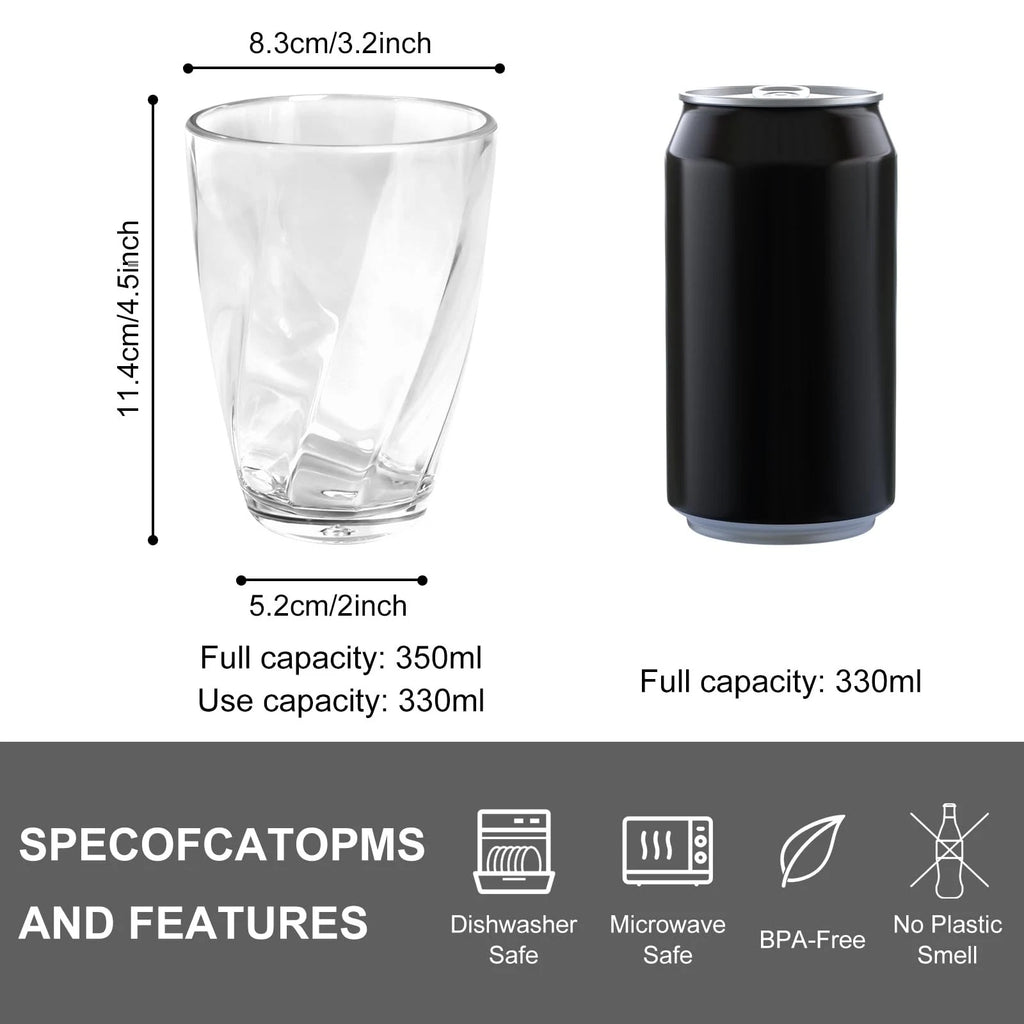 12-ounce Plastic Water Tumblers | Set of 4 Transparent Unbreakable Drinking G... | eBay