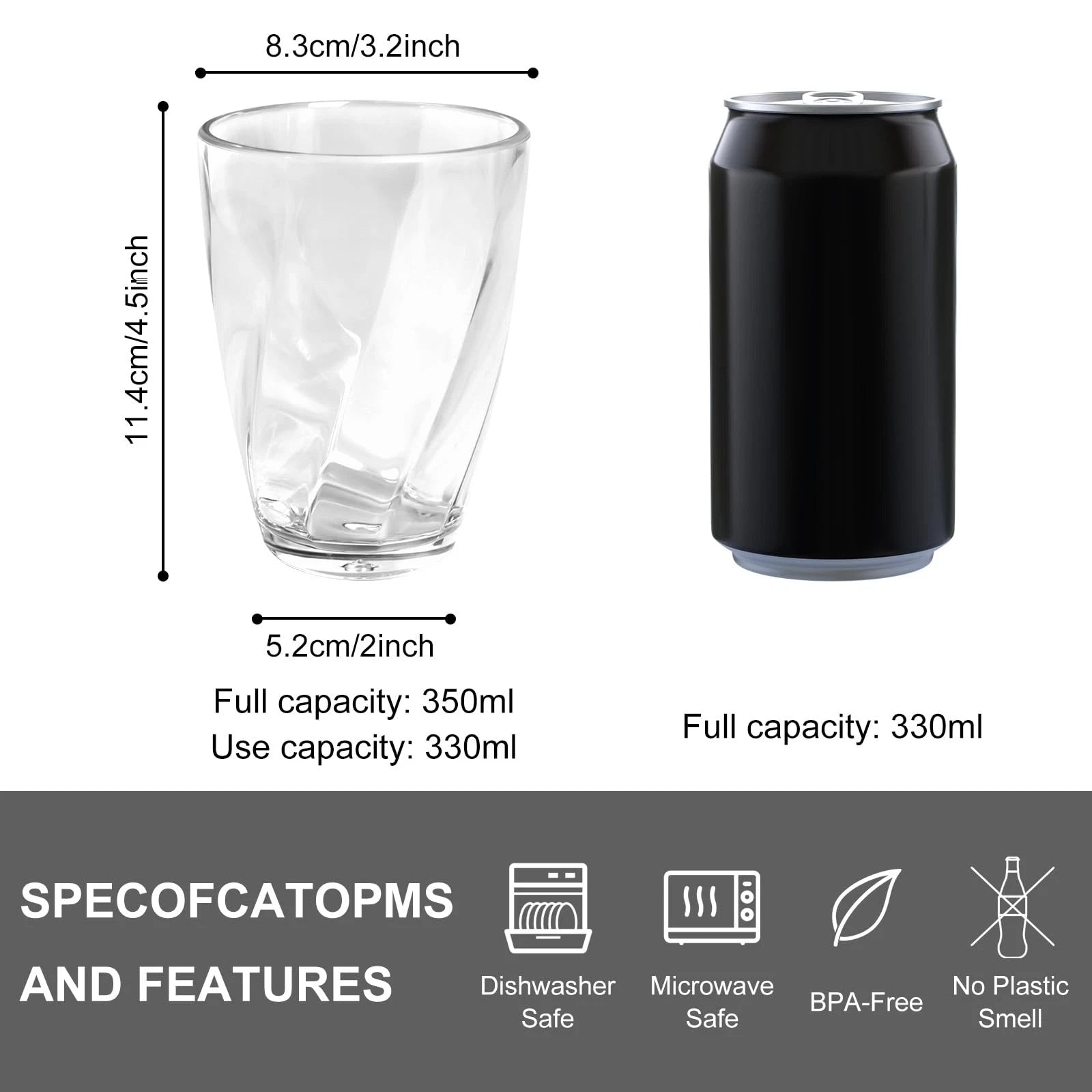 12-ounce Plastic Water Tumblers | Set of 4 Transparent Unbreakable Drinking G... | eBay