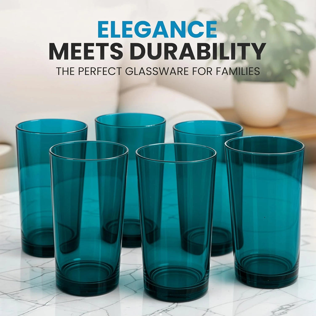 Zulay Kitchen Acrylic Glasses Drinkware - 6 Piece 6 - 24 oz, Turquoise | eBay
