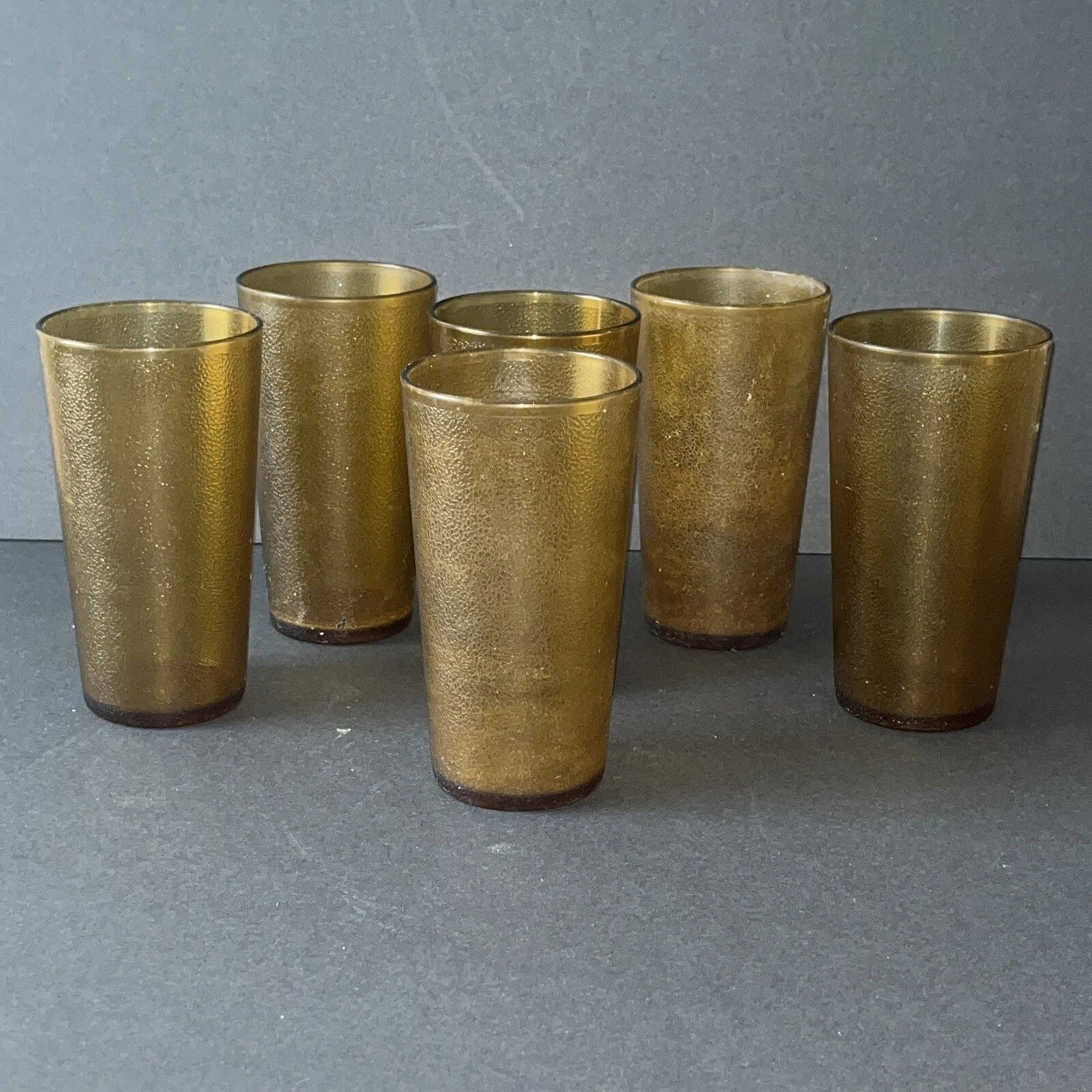 Texan Tumblers Vintage Plastic Stackable AMBER Glasses Texas Ware Set Of 6 | eBay