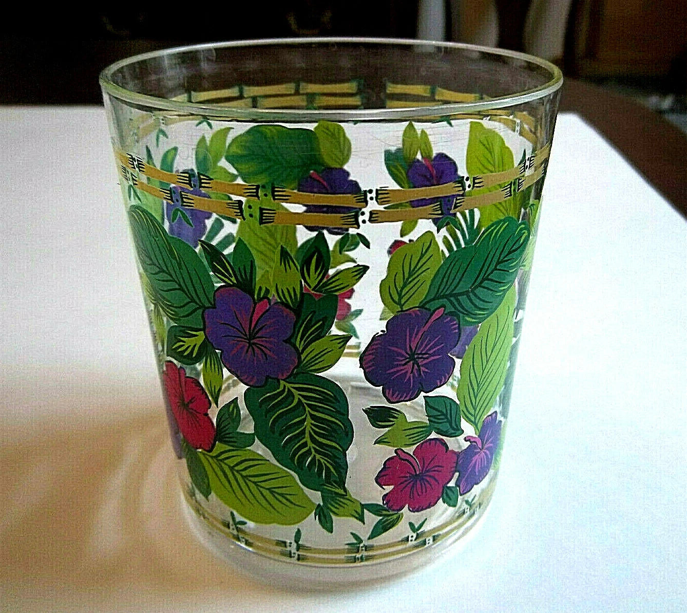 Set of 6 Floral Old Fashioned Acrylic Drinking Glasses 12 oz. *Please Read* | eBay