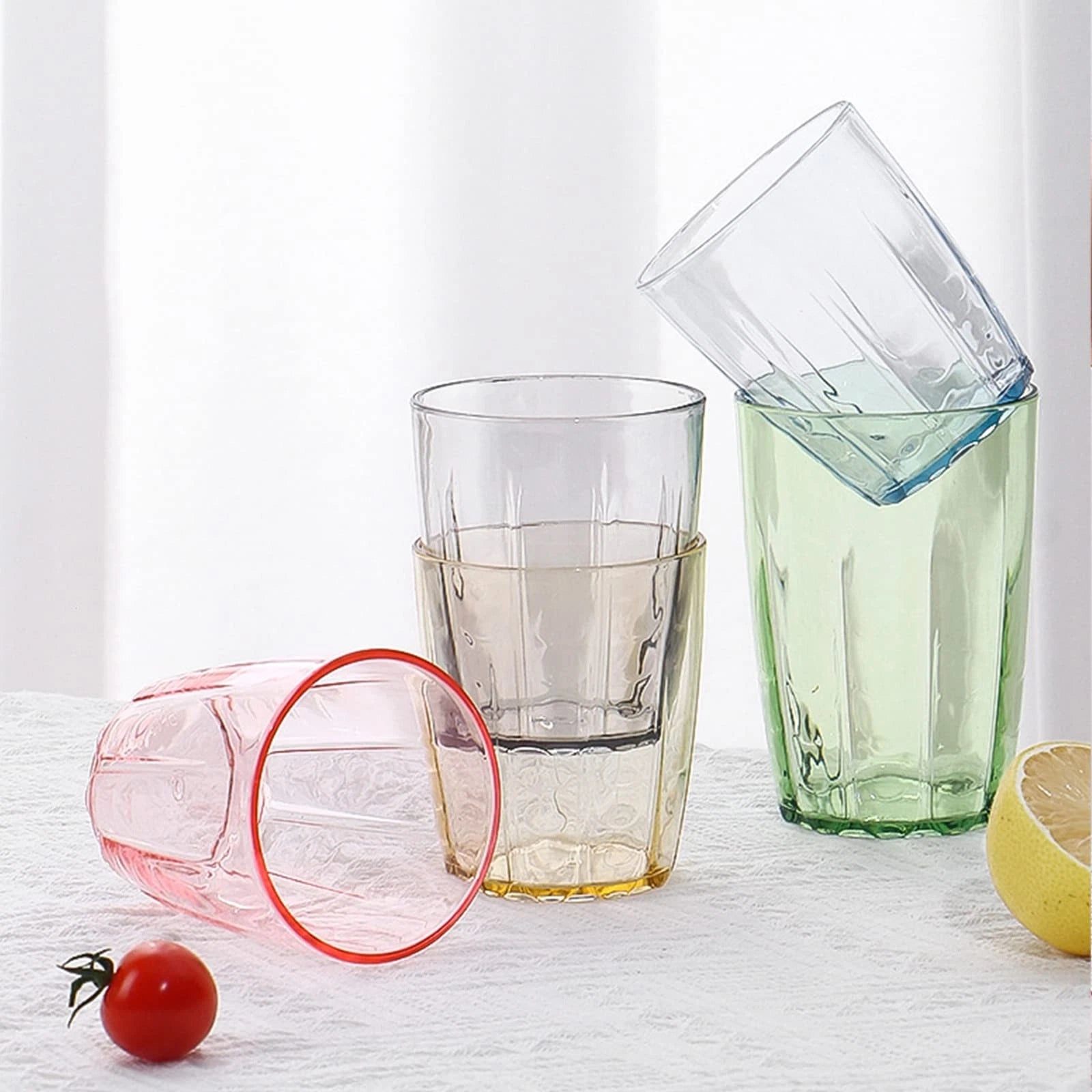 Set of 6 Acrylic Drinking Cups, 14 oz Unbreakable Water Tumbler, Reusable Pla... | eBay