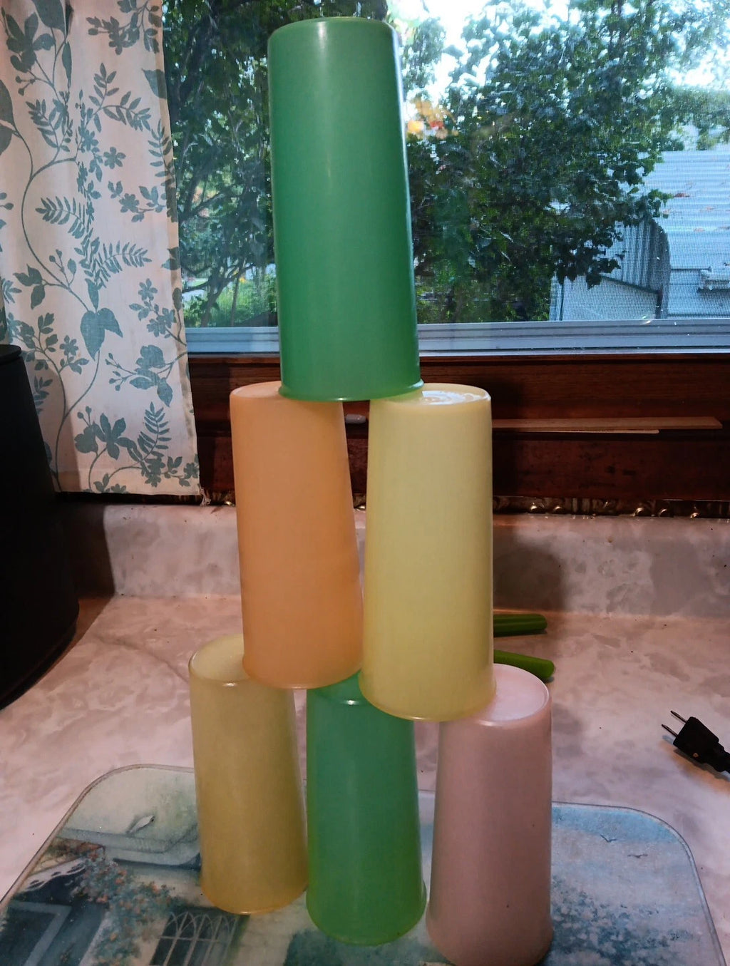 Set Of 6 Vintage Rainbow Tupperware Pastel Drinking Tumblers Glasses 6" | eBay