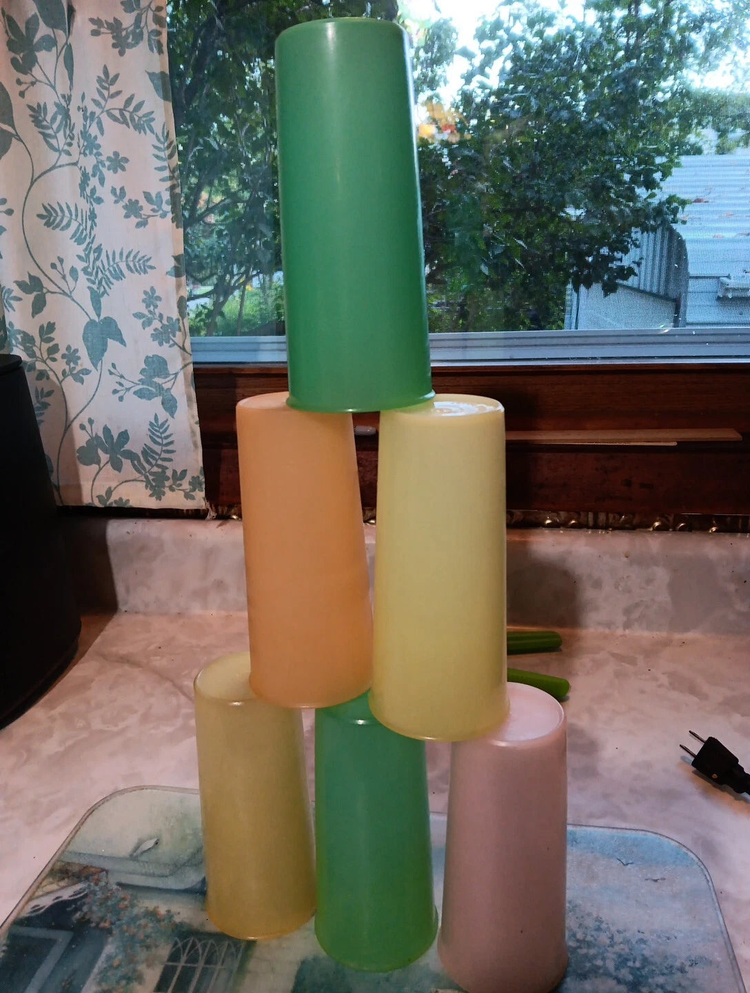Set Of 6 Vintage Rainbow Tupperware Pastel Drinking Tumblers Glasses 6" | eBay