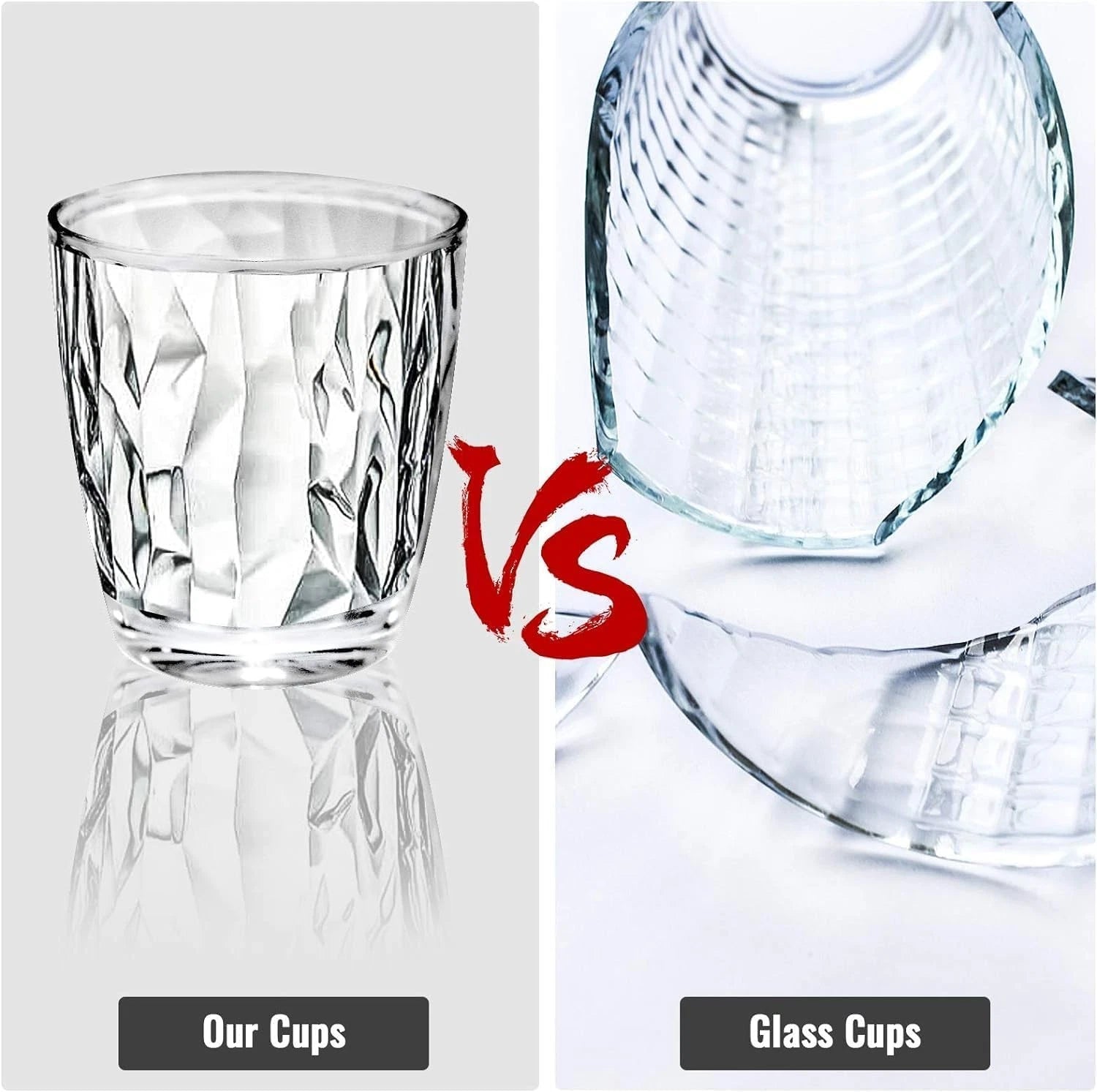 10-ounce Plastic Water Tumblers | Set of 4 Transparent Unbreakable Drinking G... | eBay